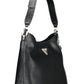 Chic Black Polyurethane Shoulder Bag