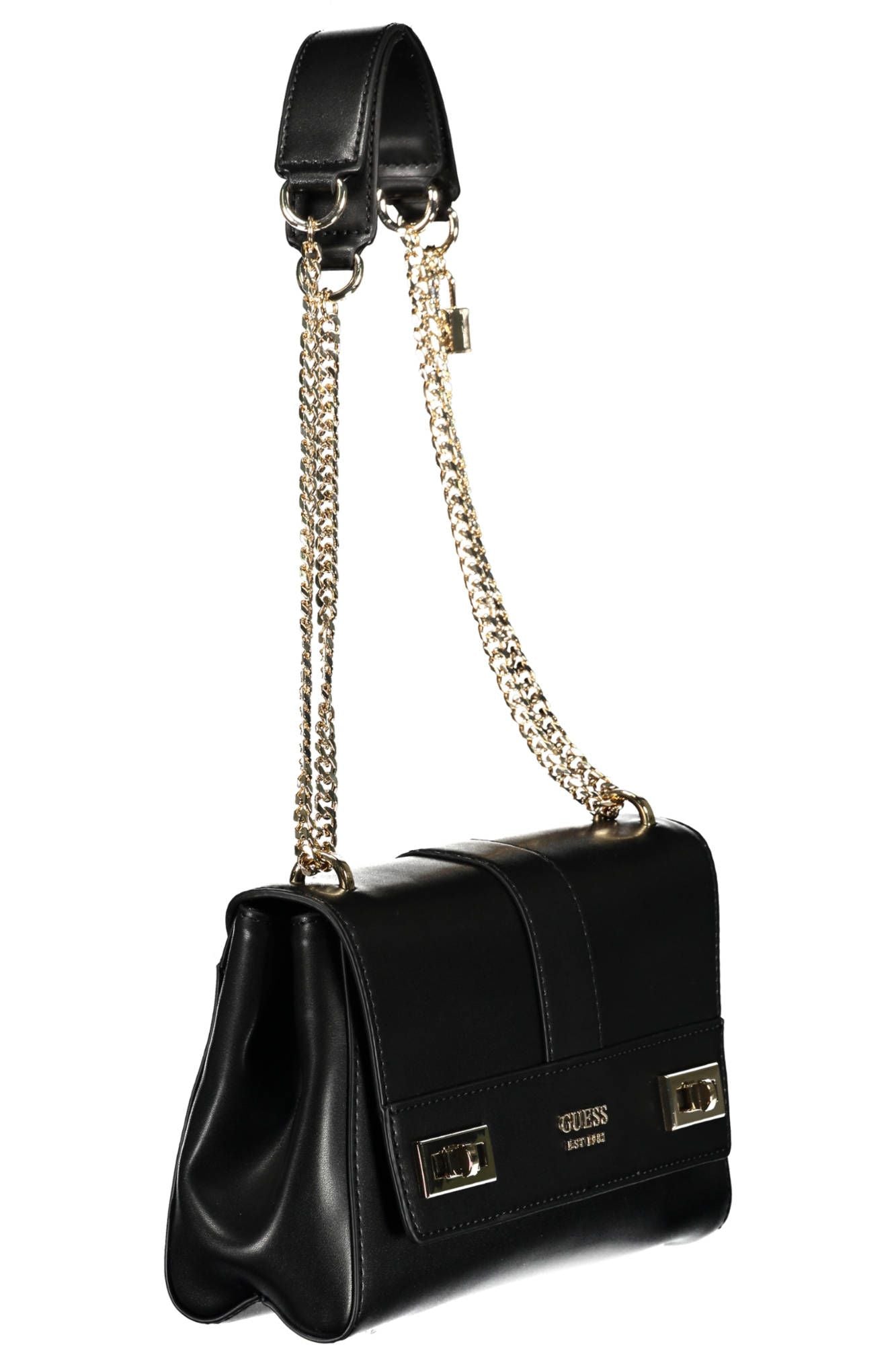 Chic Black Chain Handled Shoulder Bag