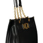 Elegant Black Shoulder Bag with Contrasting Details