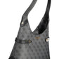 Chic Black Shoulder Bag with Contrasting Details