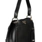 Chic Black Shoulder Bag with Contrasting Details