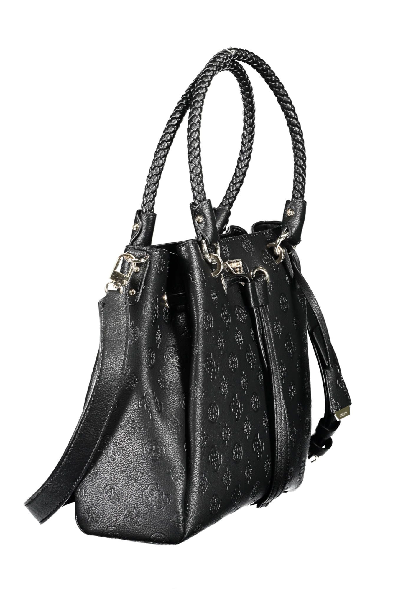 Chic Black Polyurethane Shoulder Bag