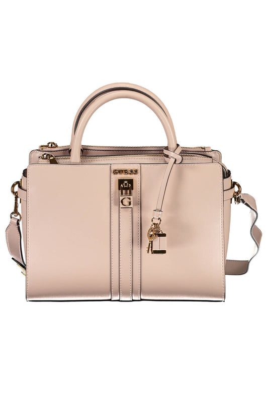 Chic Pink Guess Handbag with Contrasting Details