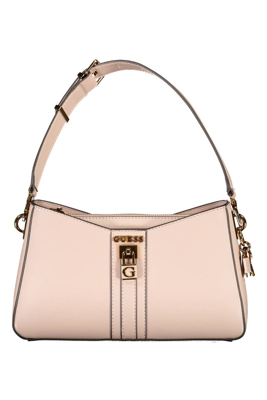 Chic Pink Guess Satchel with Contrasting Details