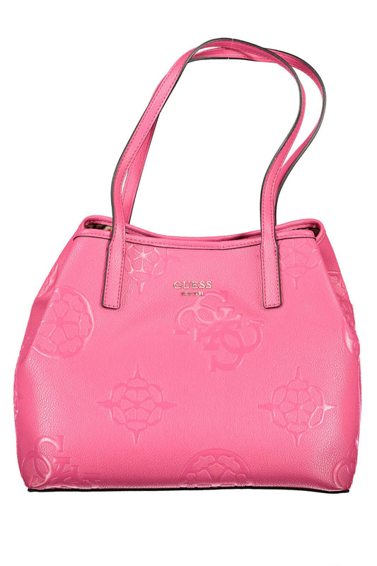 Pink Chic Shoulder Bag with Contrasting Details