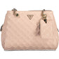 Chic Pink Polyurethane Chain-Handle Bag