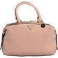 Chic Pink Satchel with Contrasting Details