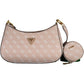 Chic Pink Polyurethane Handbag with Coin Purse
