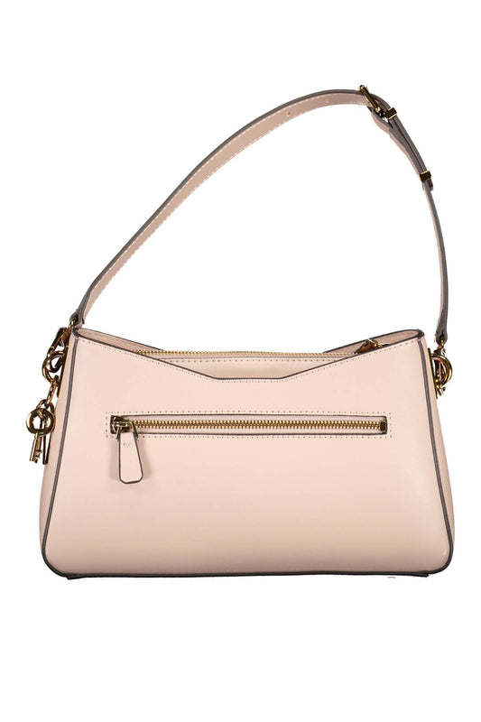 Chic Pink Guess Satchel with Contrasting Details