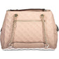 Chic Pink Polyurethane Chain-Handle Bag