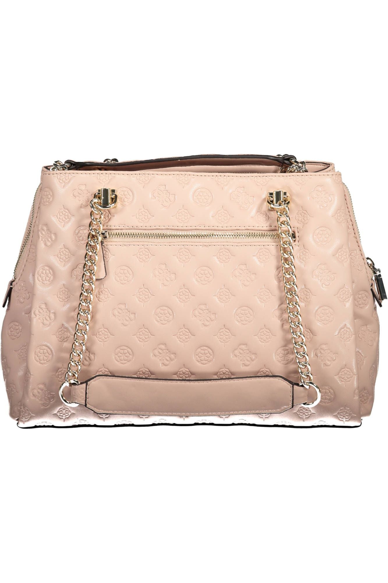 Chic Pink Polyurethane Chain-Handle Bag