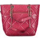 Chic Pink Polyurethane Shoulder Bag