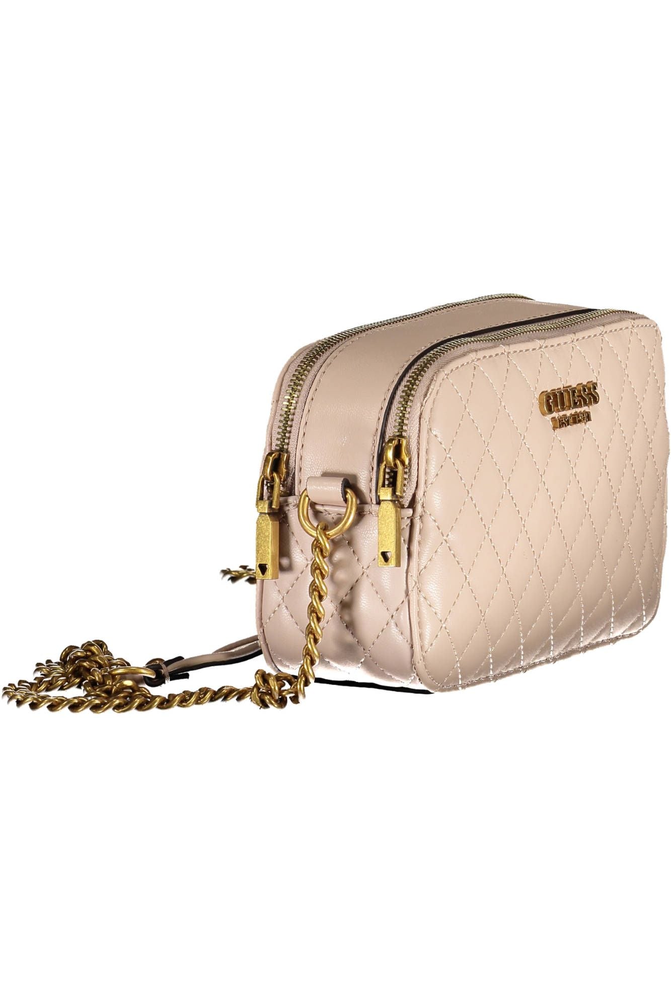 Chic Pink Chain Shoulder Bag with Contrasting Details