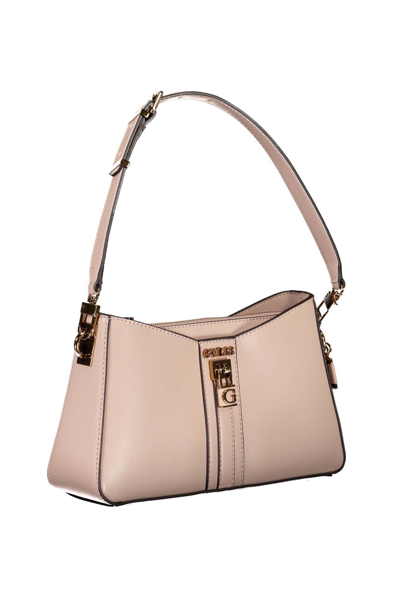 Chic Pink Guess Satchel with Contrasting Details