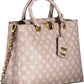Chic Pink Two-Handle Guess Handbag with Chain Strap
