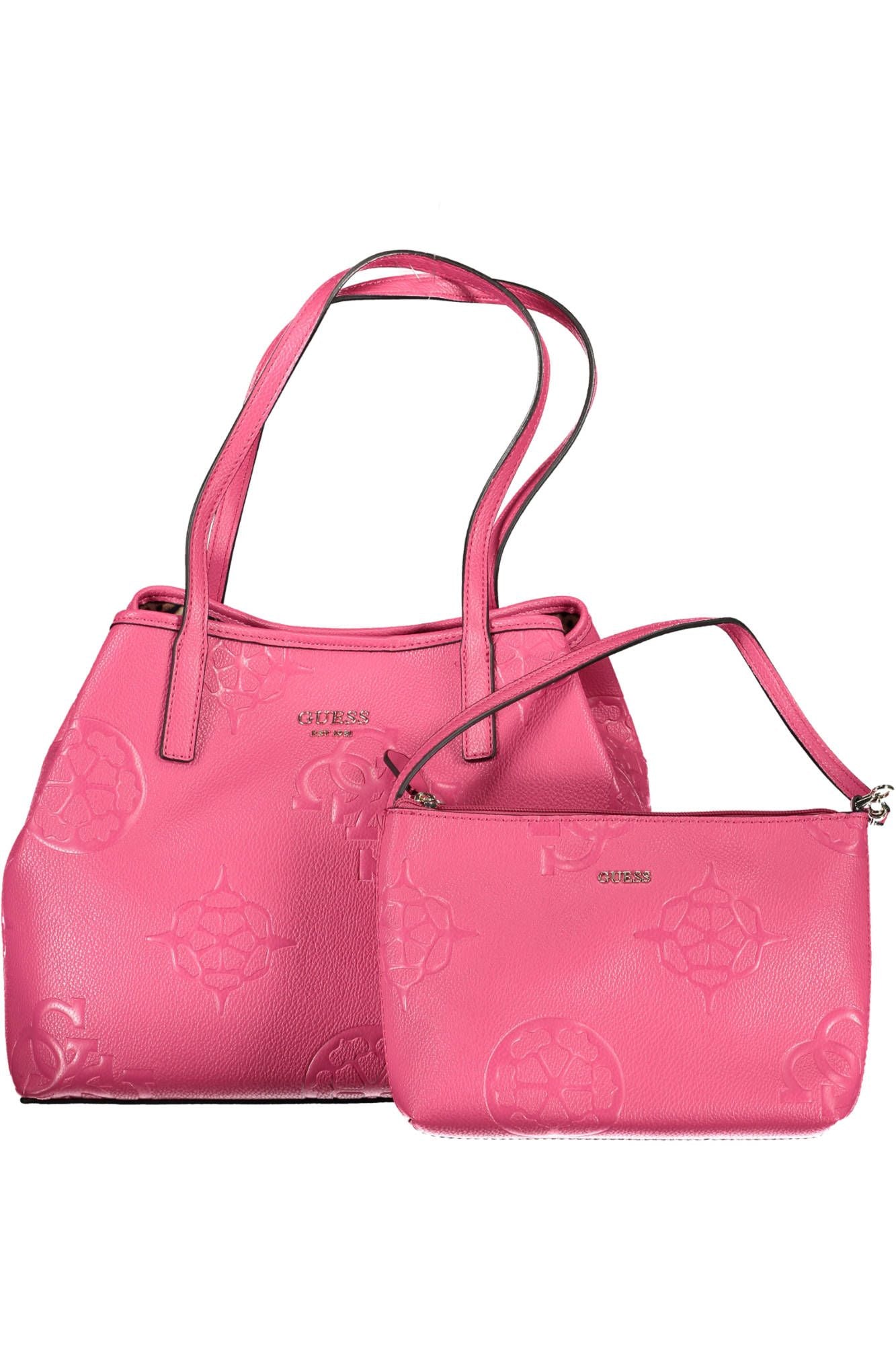 Pink Chic Shoulder Bag with Contrasting Details