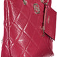 Chic Pink Polyurethane Shoulder Bag