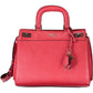 Chic Red Cotton Tote with Detachable Strap