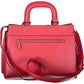 Chic Red Cotton Tote with Detachable Strap