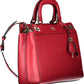Chic Red Cotton Tote with Detachable Strap
