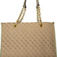 Elegant Green Polyester Handbag with Logo Detail