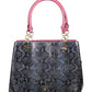 Elegant Purple Leather Handbag with Logo Detail