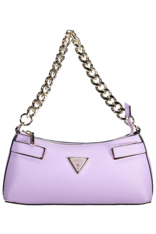 Elegant Purple Chain Handle Satchel