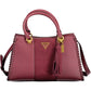Chic Purple Handbag with Contrasting Details