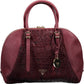 Elegant Purple Leather Handbag with Logo Detail