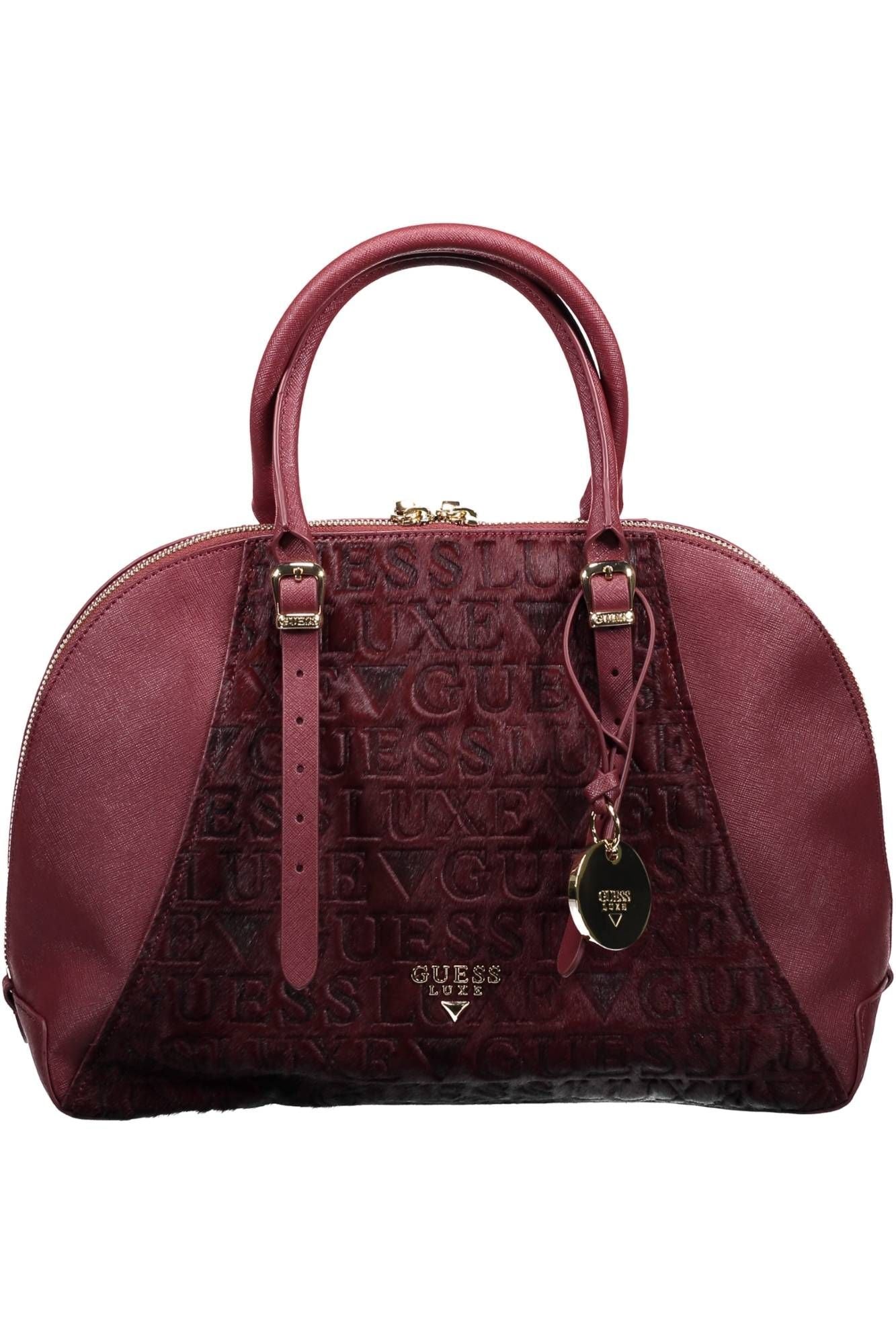 Elegant Purple Leather Handbag with Logo Detail