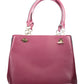 Elegant Purple Leather Handbag with Logo Detail