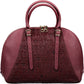Elegant Purple Leather Handbag with Logo Detail
