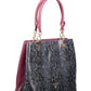 Elegant Purple Leather Handbag with Logo Detail