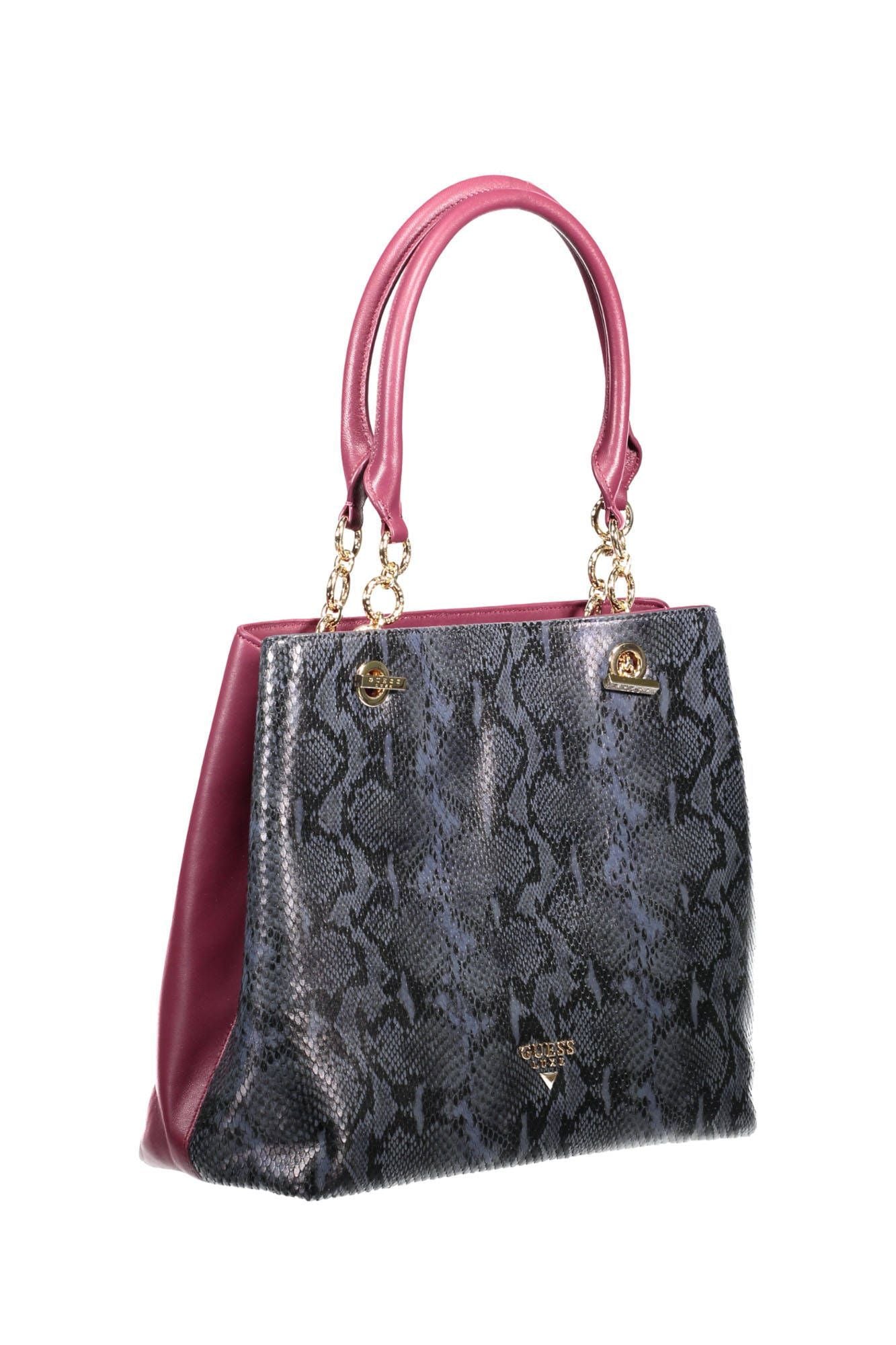 Elegant Purple Leather Handbag with Logo Detail