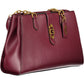 Chic Purple Polyurethane Designer Tote