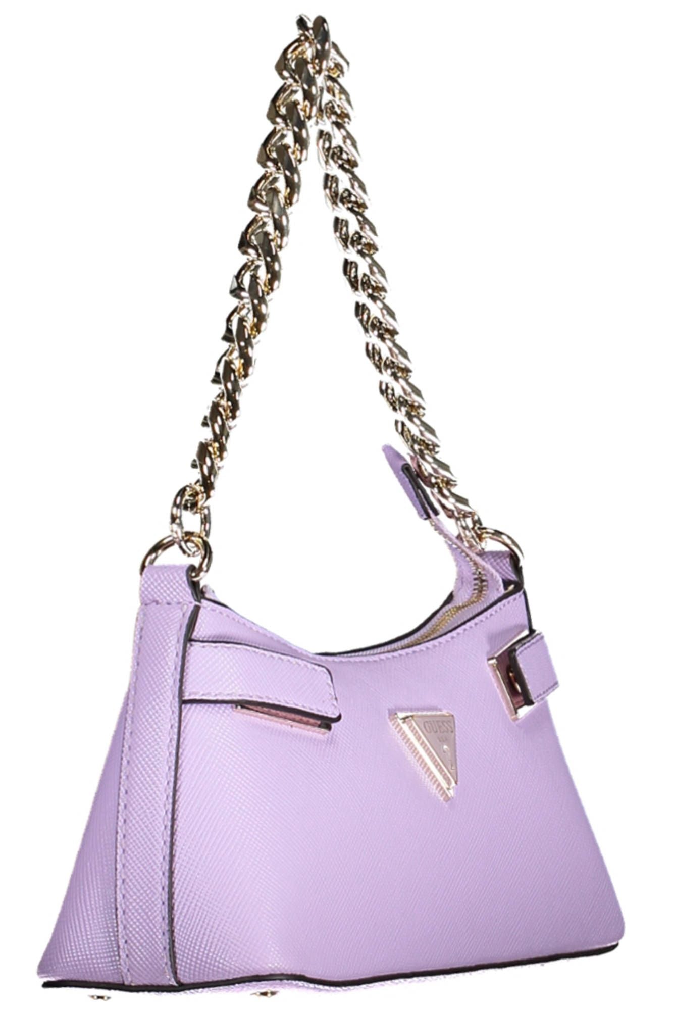 Elegant Purple Chain Handle Satchel