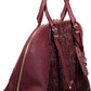 Elegant Purple Leather Handbag with Logo Detail
