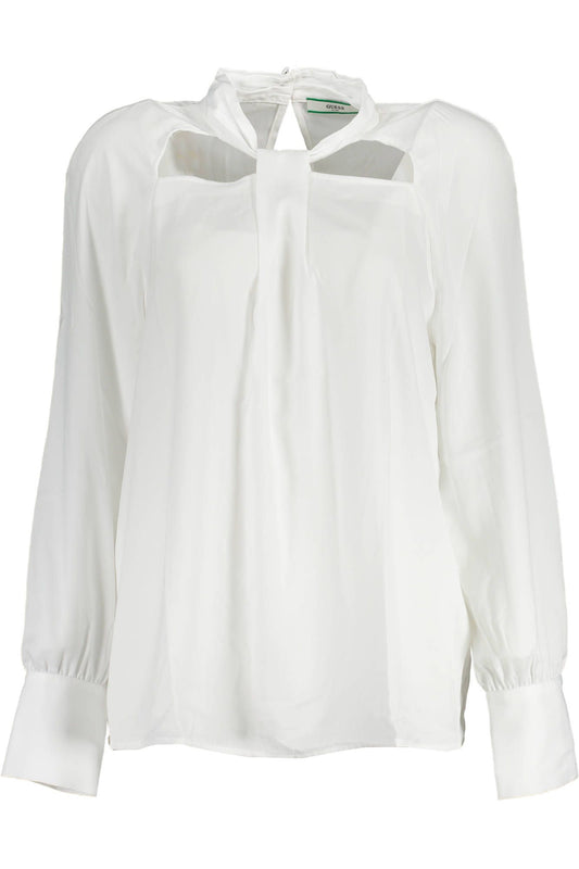 Chic White Long-Sleeved Logo Shirt