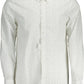 Sleek White Cotton Slim Shirt with Italian Collar