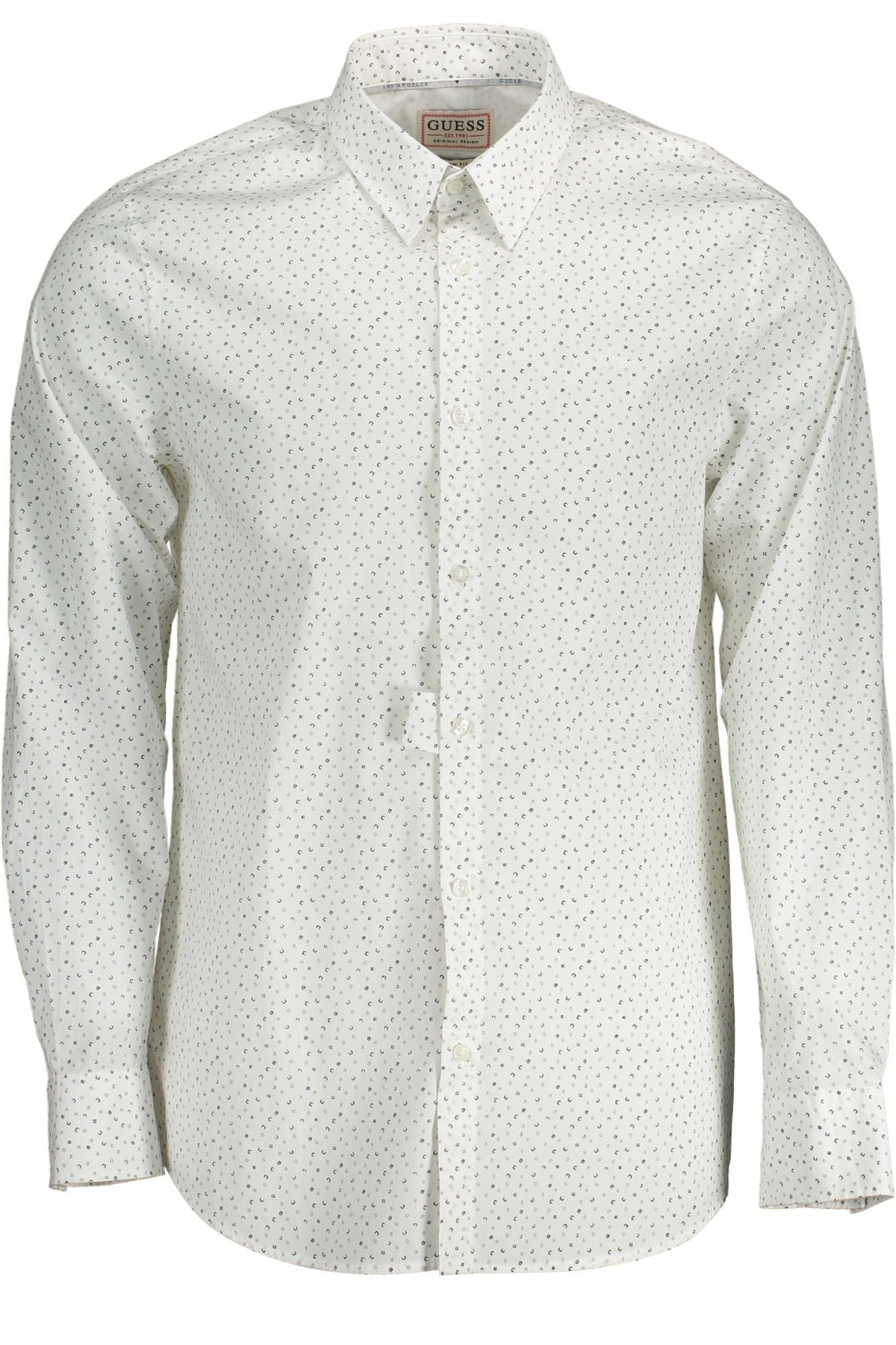 Sleek White Cotton Slim Shirt with Italian Collar