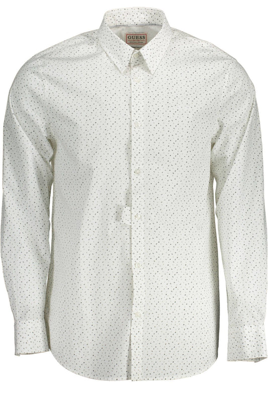 Sleek White Cotton Slim Shirt with Italian Collar