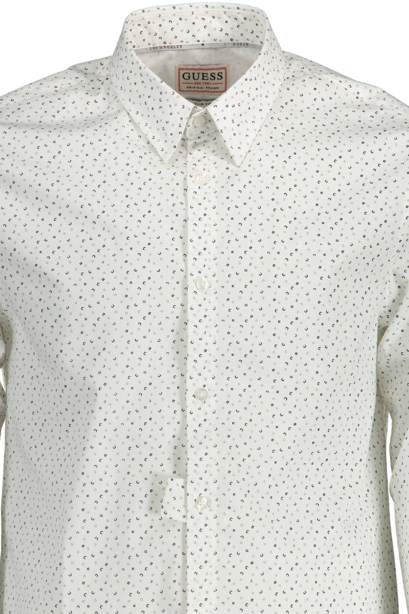 Sleek White Cotton Slim Shirt with Italian Collar