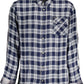 Chic Blue Long Sleeve Italian Collar Shirt