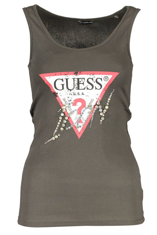 Chic Green Rhinestone Tank Top