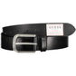 Sleek Italian Leather Belt with Metal Buckle
