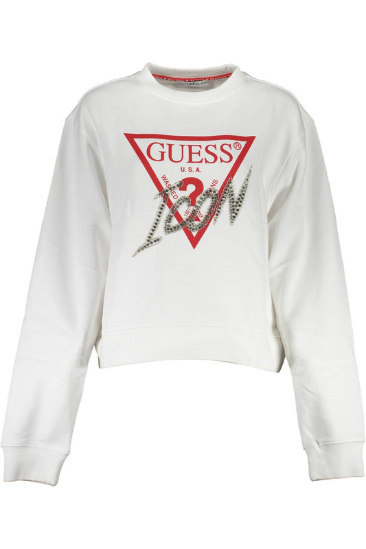 Chic White Long-Sleeved Sweatshirt with Logo Detail