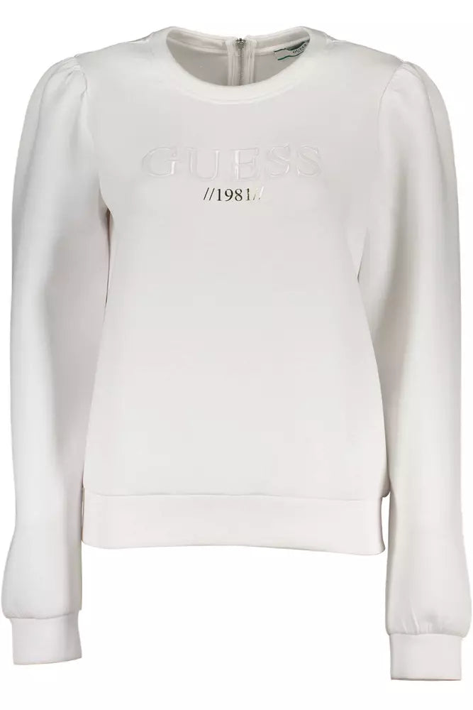 Elegant White Zip-Back Sweatshirt