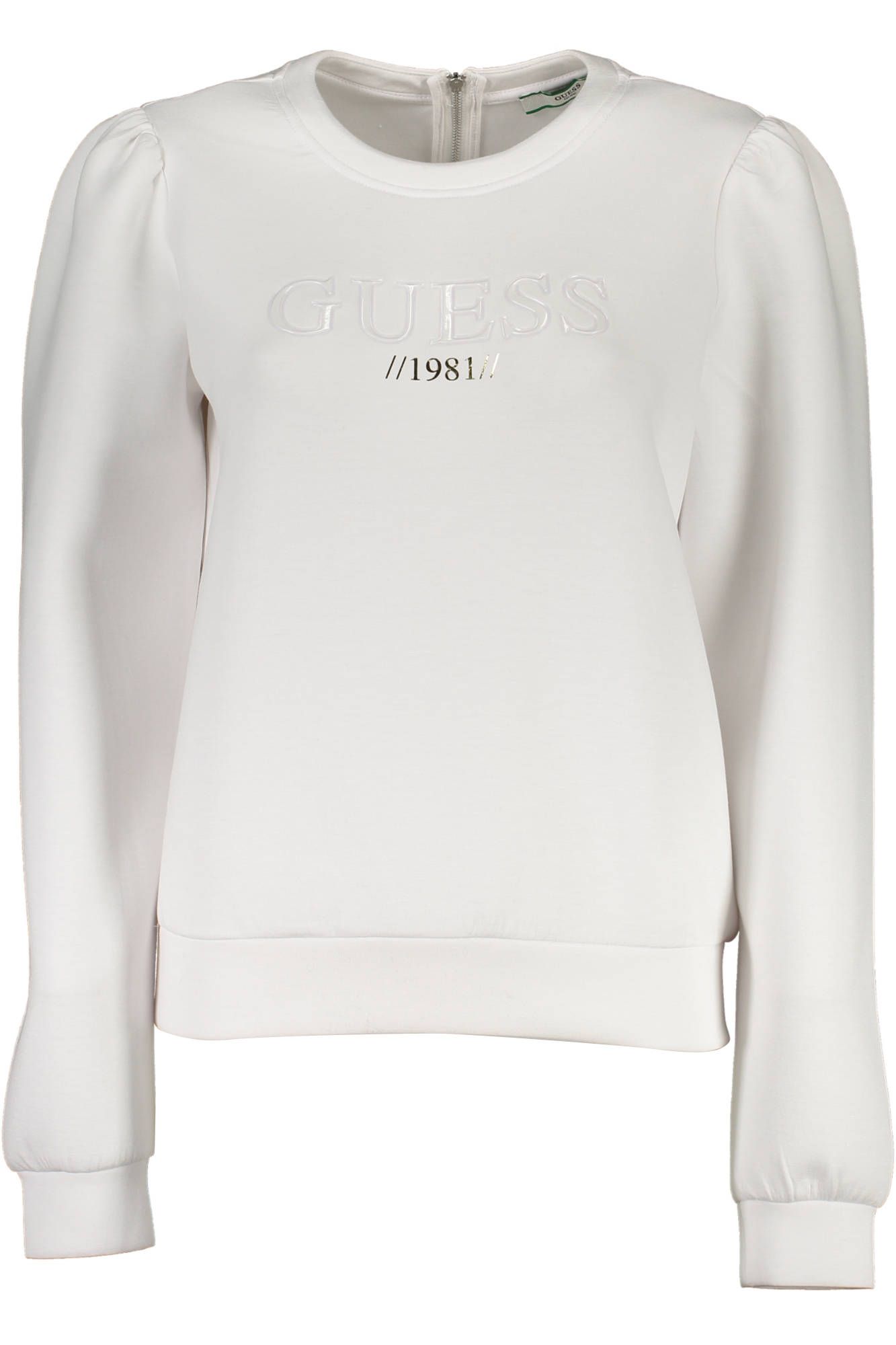 Elegant White Logo Sweater with Back Zip Detail