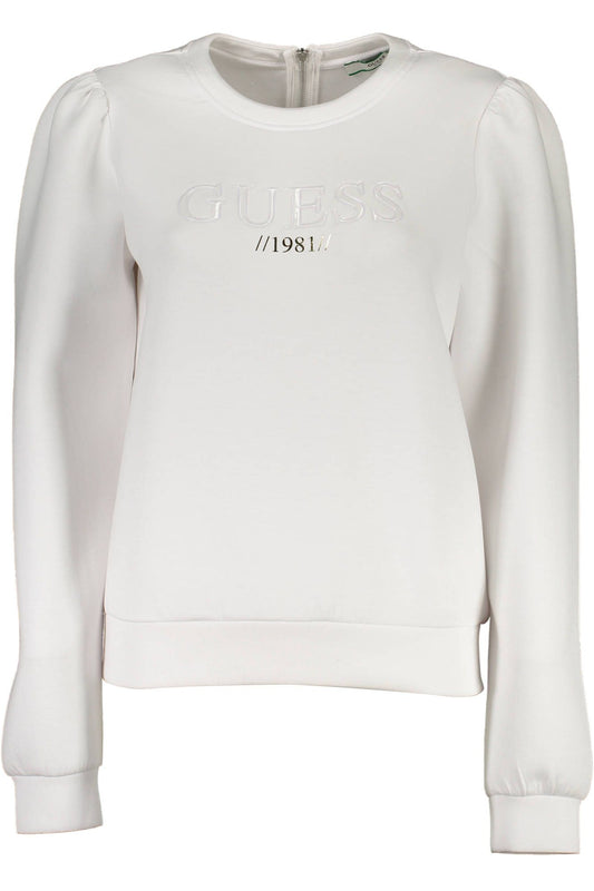 Elegant White Logo Sweater with Back Zip Detail