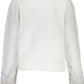 Chic White Printed Sweatshirt with Rhinestones